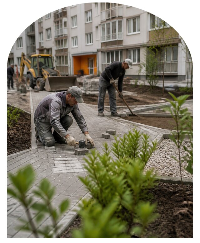Благоустройство двора многоквартирного дома в Рузаевке