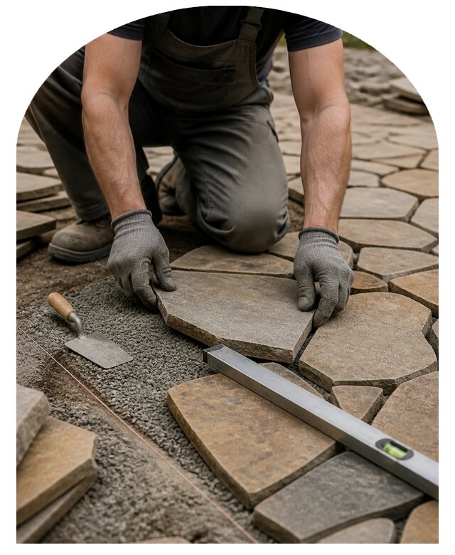 Укладка плитняка в Рузаевке по цене от 2385 р. | Метпроект-Рзв